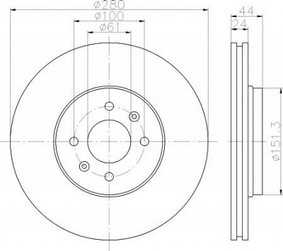 HELLA PAGID 8dd355119361 -  Тормозной диск